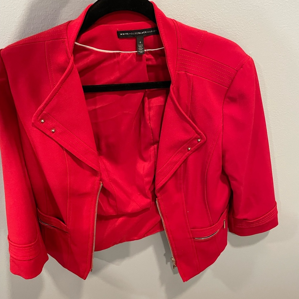 White House Black Market Red Blazer
